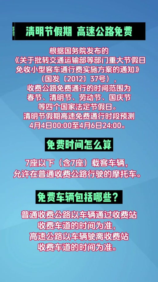 2025年清明节高速免费通行指南,出行前必看! 2025年清明节高速免费通行指南,出行前必看!