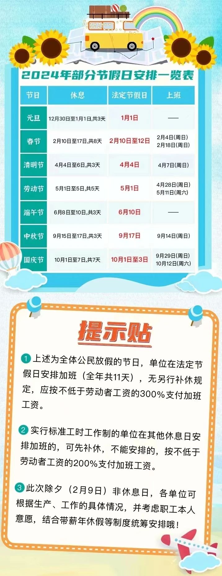 2024法定节假日三倍工资表,加班费怎么算?一文读懂你的权益 2024法定节假日三倍工资表,加班费怎么算?一文读懂你的权益