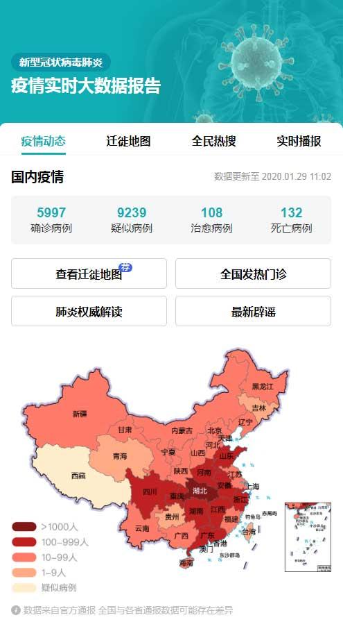 肺炎实时动态疫情地图,信息时代的抗疫利器 肺炎实时动态疫情地图,信息时代的抗疫利器
