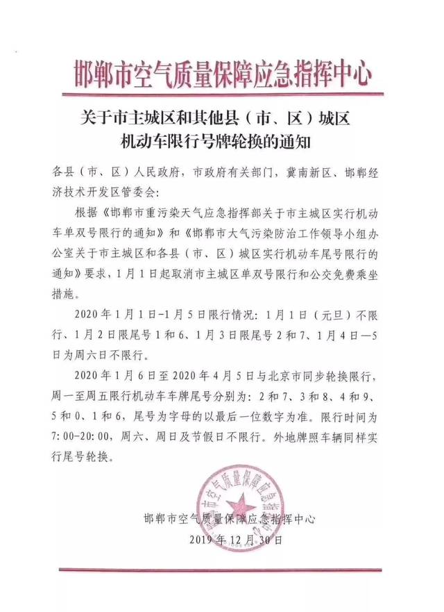 邯郸限号查询2020最新12月/邯郸限号通知2020最新 邯郸限号查询2020最新12月/邯郸限号通知2020最新