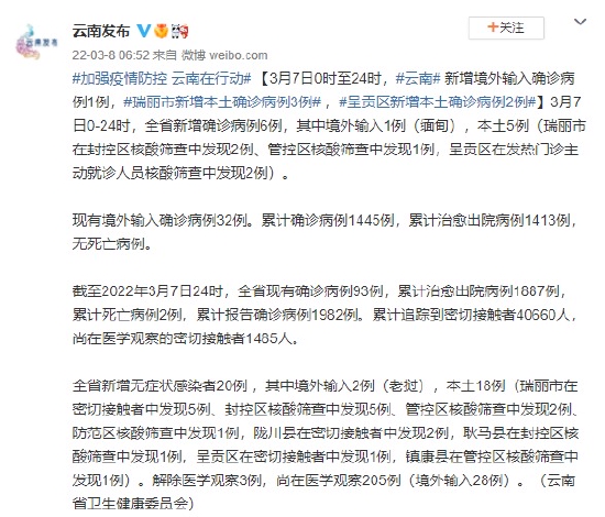 云南新增7例确诊病例,疫情防控不松懈 云南新增7例确诊病例,疫情防控不松懈