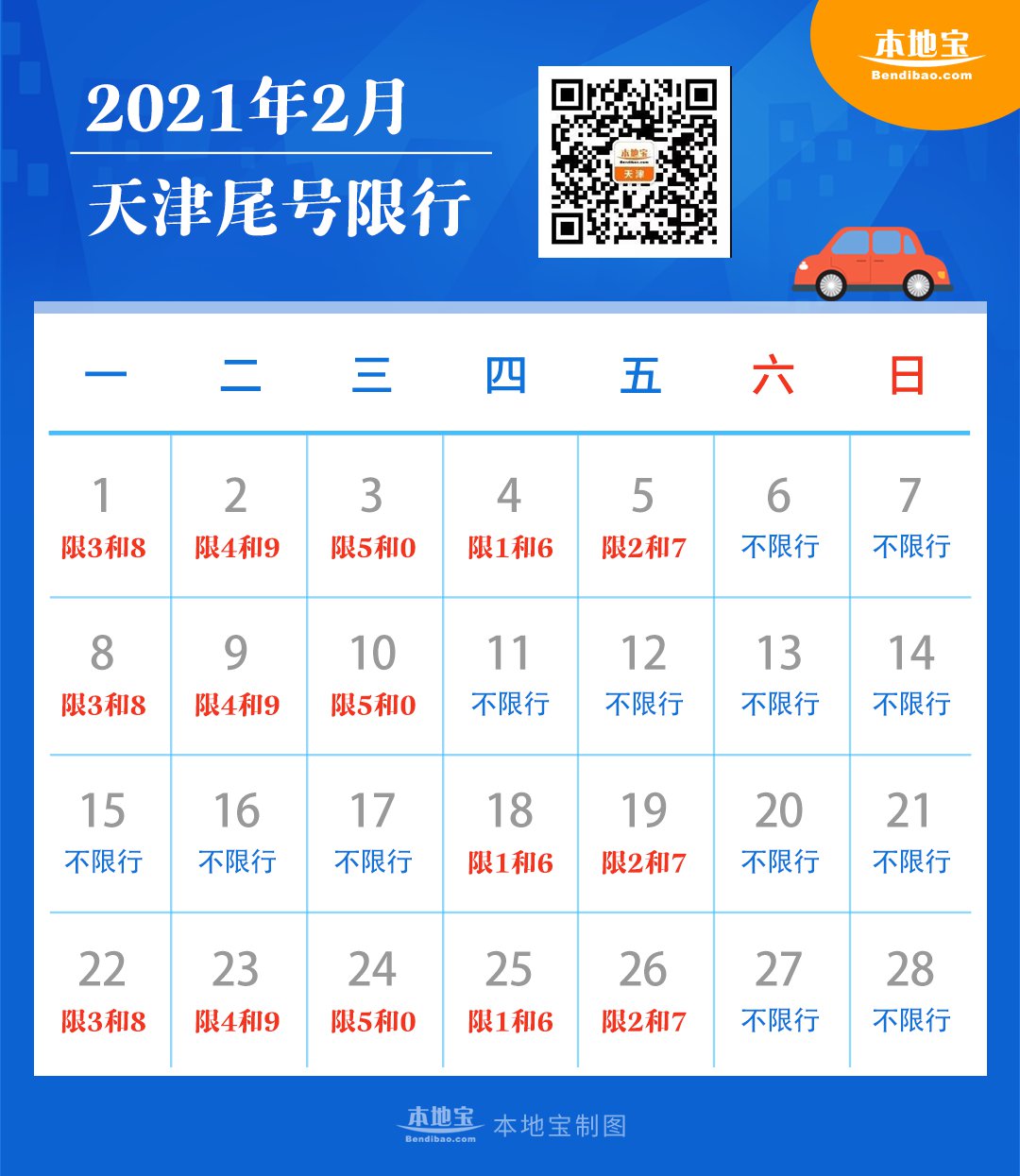 天津限号3.17/天津限号最新限号时间表 天津限号3.17/天津限号最新限号时间表