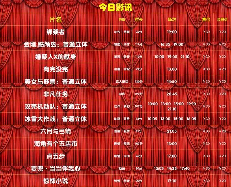 洛阳电影院今日放映表,光影盛宴,尽在眼前 洛阳电影院今日放映表,光影盛宴,尽在眼前
