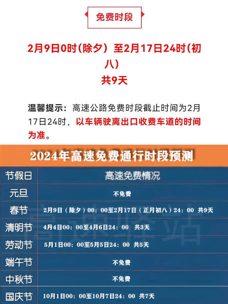 2024年底高速免费通行时间出炉!这份出行攻略请收好 2024年底高速免费通行时间出炉!这份出行攻略请收好