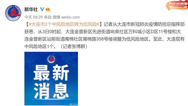 大连市疫情防控升级,新增14个中风险地区名单公布 大连市疫情防控升级,新增14个中风险地区名单公布