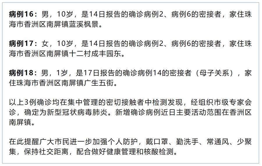 珠海确诊1例新冠病例,防控措施迅速启动 珠海确诊1例新冠病例,防控措施迅速启动