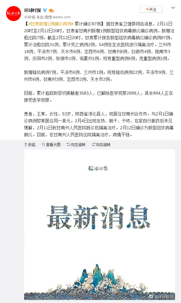 【甘肃新冠疫情最新报道/甘肃新冠肺炎最新消息】 【甘肃新冠疫情最新报道/甘肃新冠肺炎最新消息】