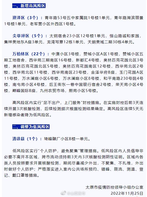 太原全域低风险地区(太原是低风险区吗5月25日) 太原全域低风险地区(太原是低风险区吗5月25日)