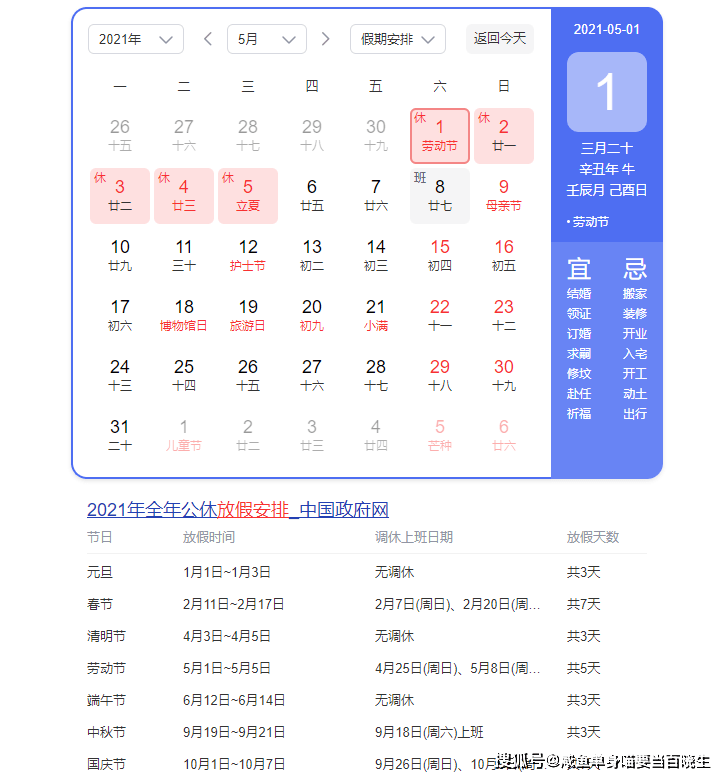 五一假期抢先看，2025年放假时间表与出行攻略