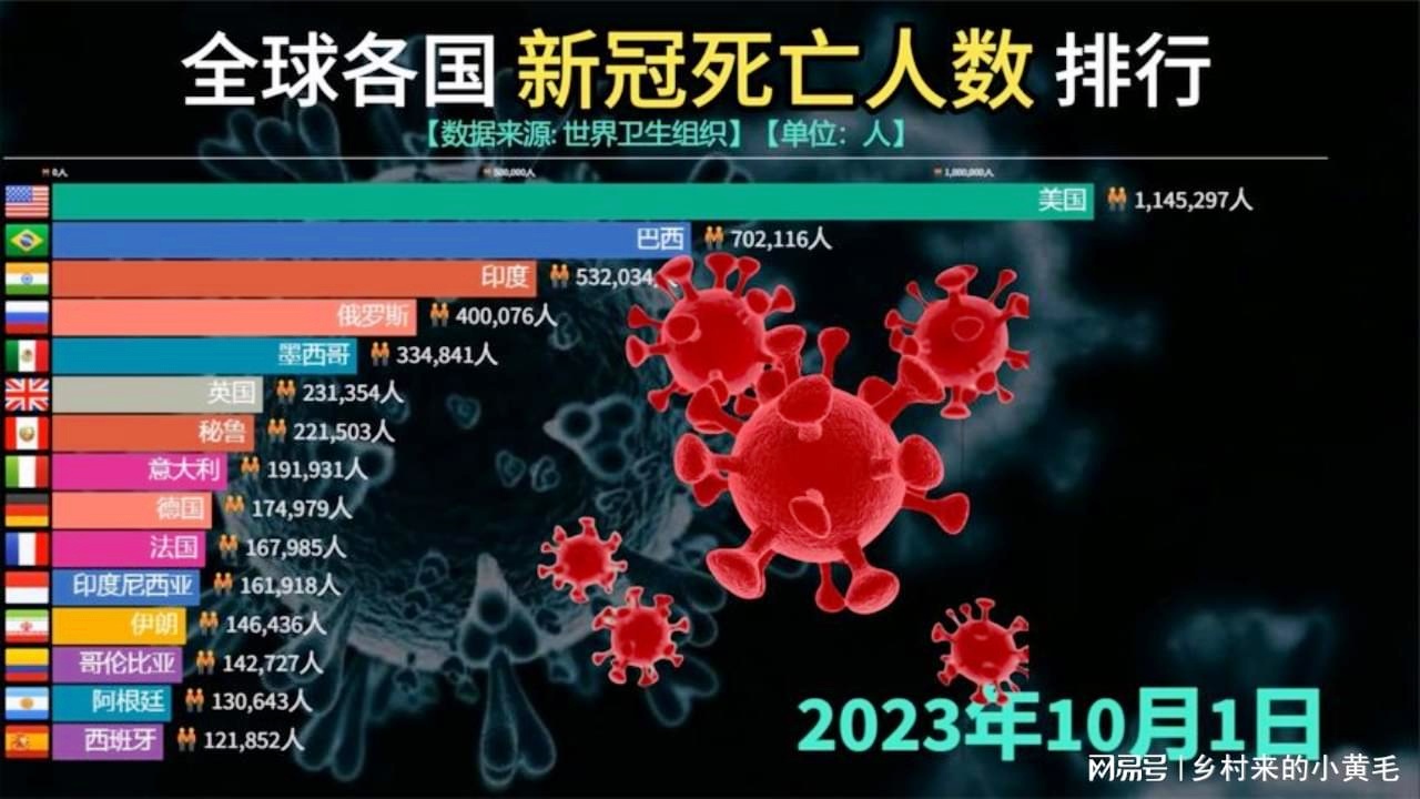 【新冠死亡人数最新排名,新冠死亡排行】