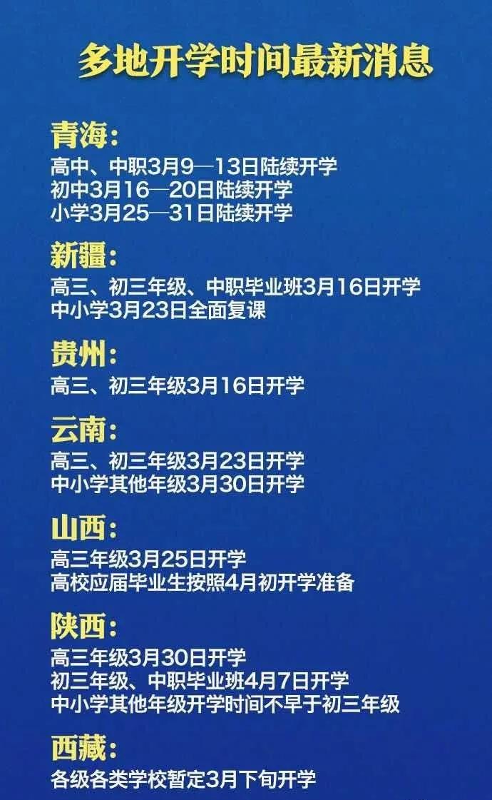 全国步调一致,回顾31个省份明确开学时间的特殊年份 全国步调一致,回顾31个省份明确开学时间的特殊年份