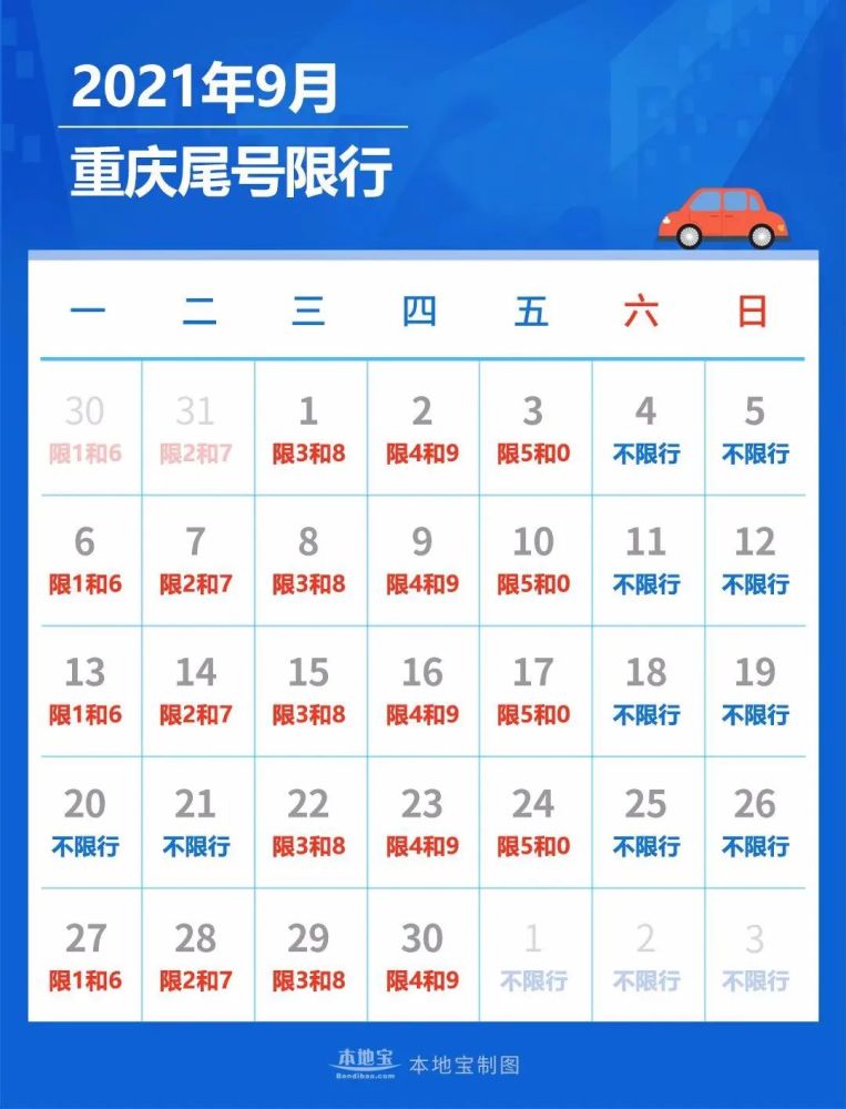 【重庆限行尾号/重庆限行尾号和时间最新规定】