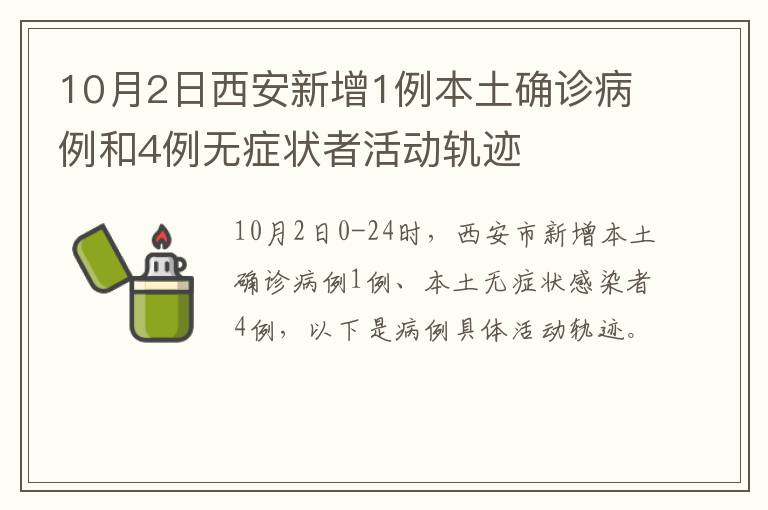 【西安新增1例本土病例行动轨迹,西安新增一例本土确诊病例】 【西安新增1例本土病例行动轨迹,西安新增一例本土确诊病例】