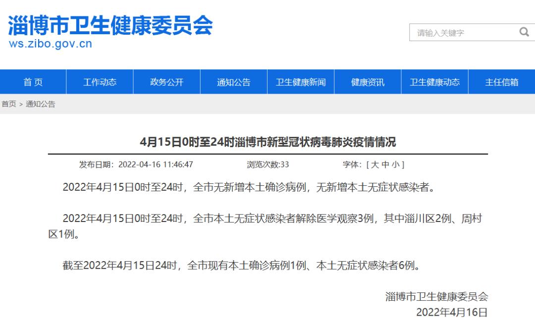 山东淄博最新疫情通报:山东淄博新冠肺炎最新疫情 山东淄博最新疫情通报:山东淄博新冠肺炎最新疫情