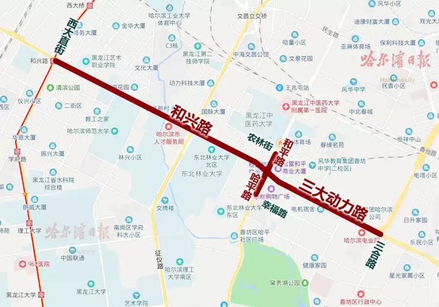 2021年哈尔滨单双号限行路段:哈尔滨限制单双号路段