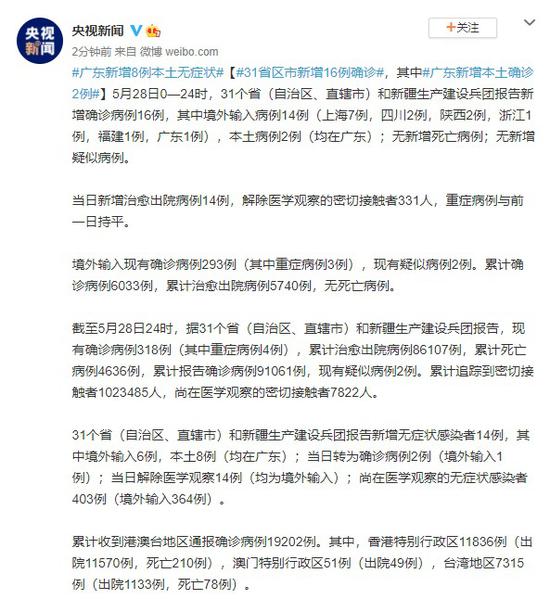 31省份新增本土确诊13例/31省份新增本土确诊病例12例