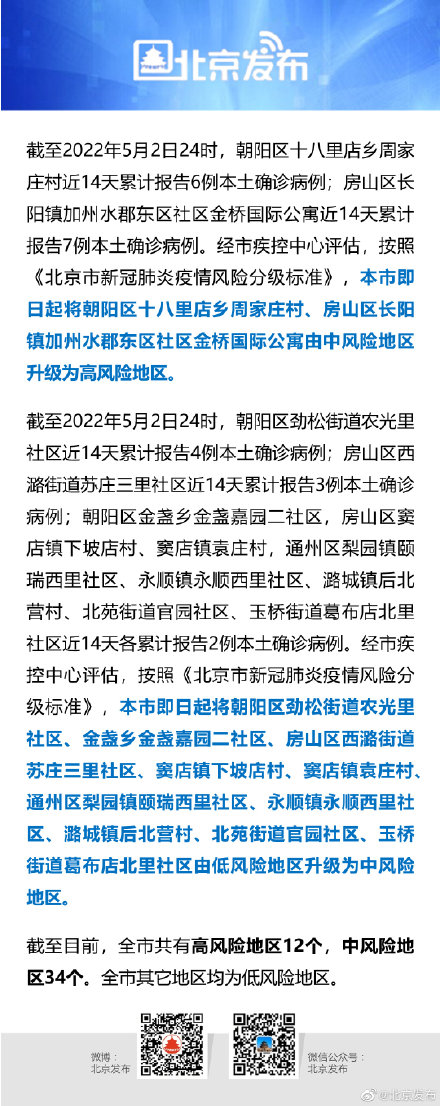 北京两地调整为中风险地区了吗/北京两地升为中风险