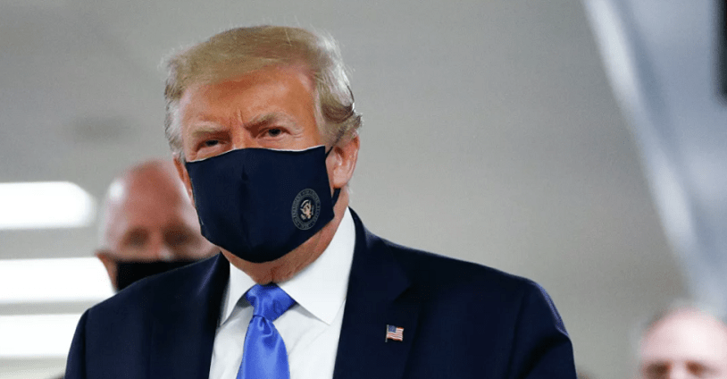 【特朗普戴定制口罩新闻/特朗普首次在公开场合戴口罩 新闻】