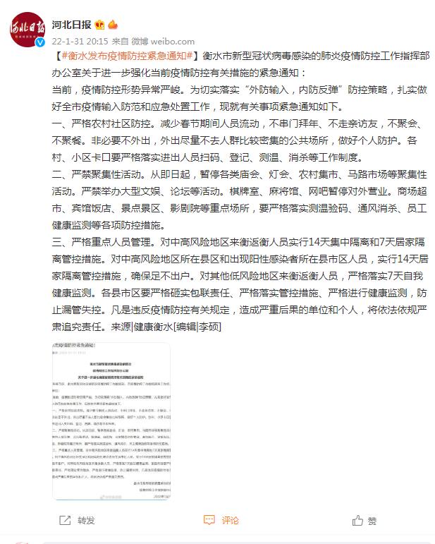 【衡水疫情最新公告,衡水疫情最新动态】